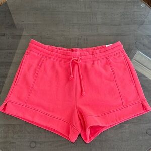 DSG Hot Pink Classic Fleece Mid Rise Athletic Drawstring Shorts. Size L. NWT